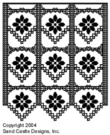 Pattern I: Flowers and Squares Curtain